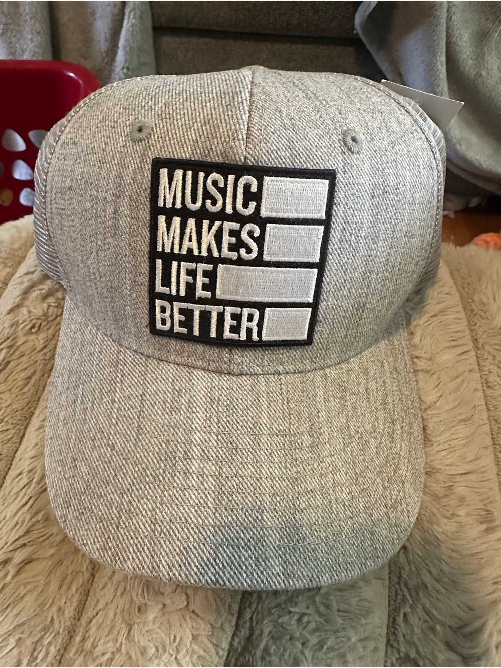 Music Makes Life Better Grey Trucker Hat